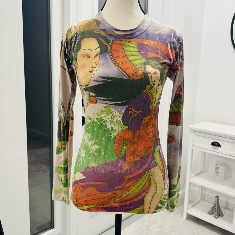 Artistic Graphic Long Sleeve Top